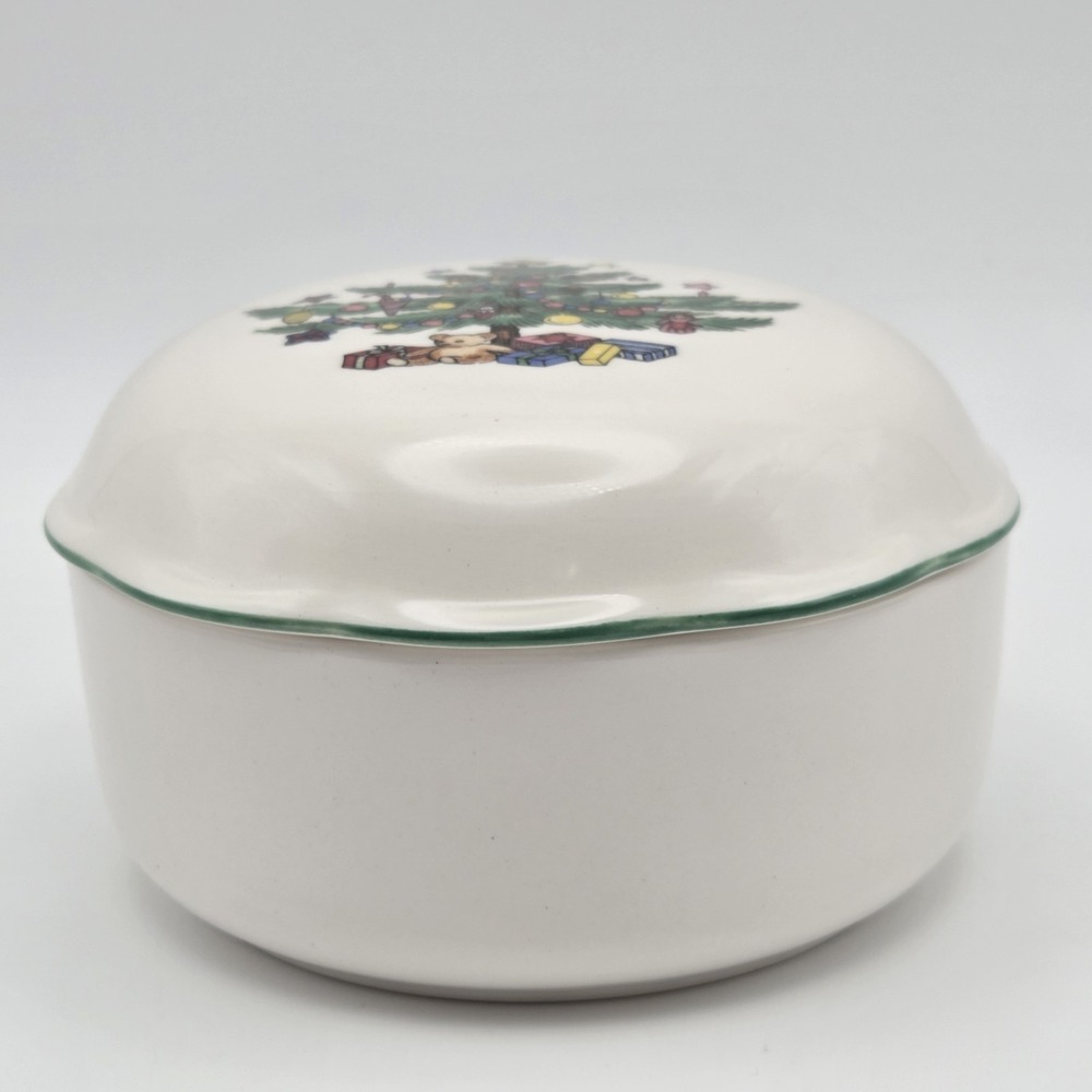Set Of 2 Vintage Nikko Christmastime Covered Bon Bon Candy Dishes    NEW - Picture 2 of 10
